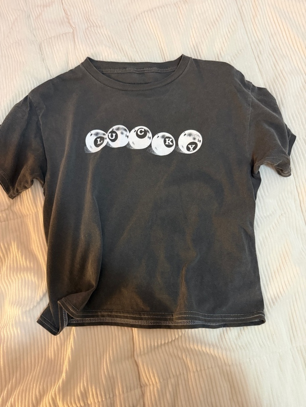 Urban Outfitters Black  Short-Sleeve 'Lucky' Graphic Tee